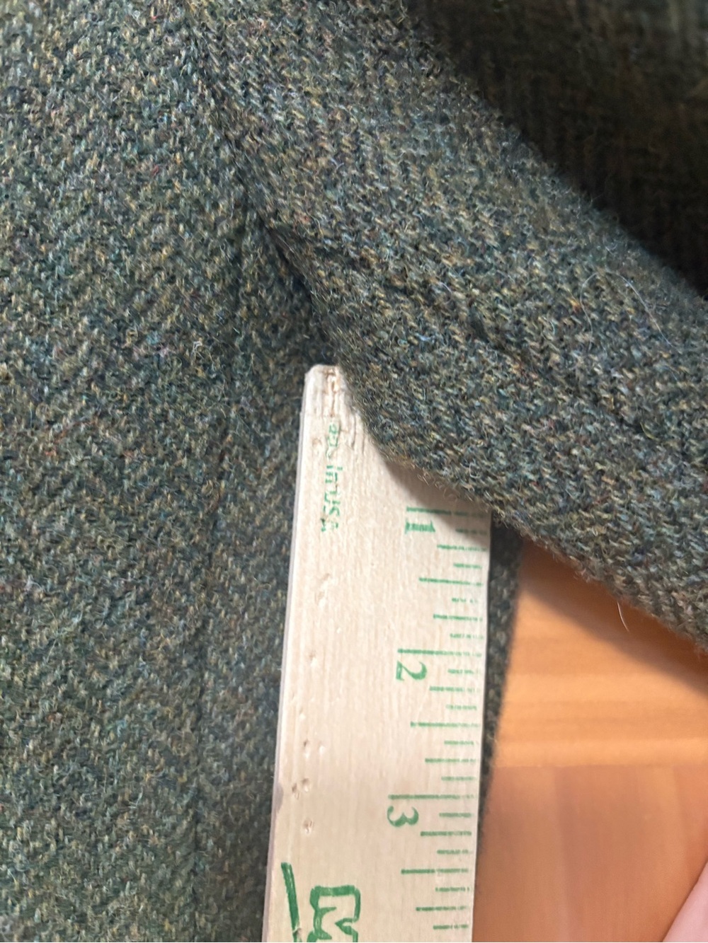 Lauren Ralph Lauren Olive Green Equestrian Herringbone Wool Blazer Size 14 EUC - Picture 15 of 16